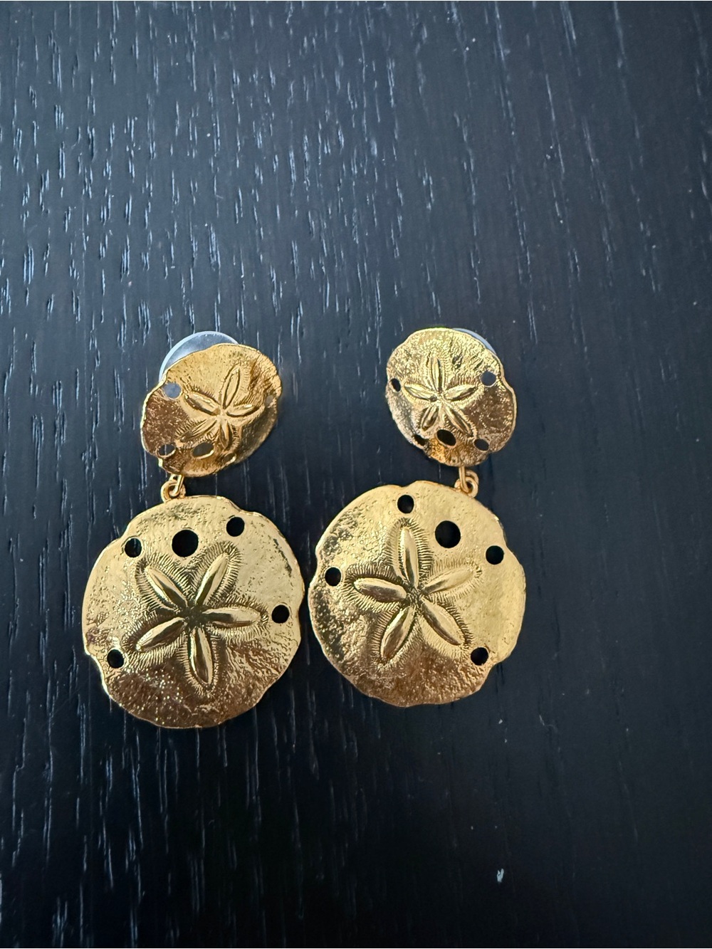 Jennifer Behr Tarni Gold Sand Dollar Drop Earrings - Elegant Women’s Jewelry